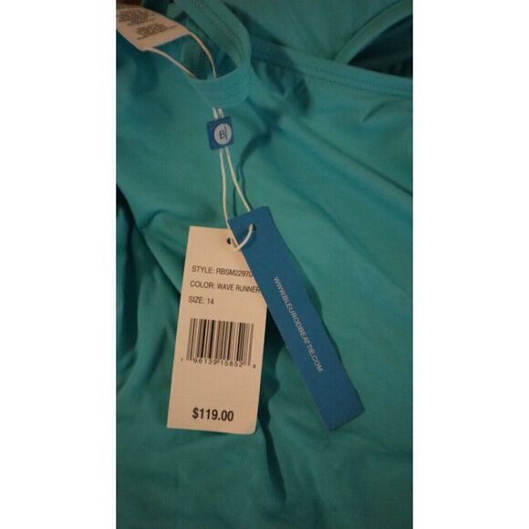 Bleu Rod Beattie Women Sz 14 Blue Behind The Seams One Piece Swimsuit - Picture 12 of 14